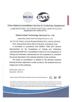 Çin Global United Technology Services Co.,Ltd. Sertifikalar